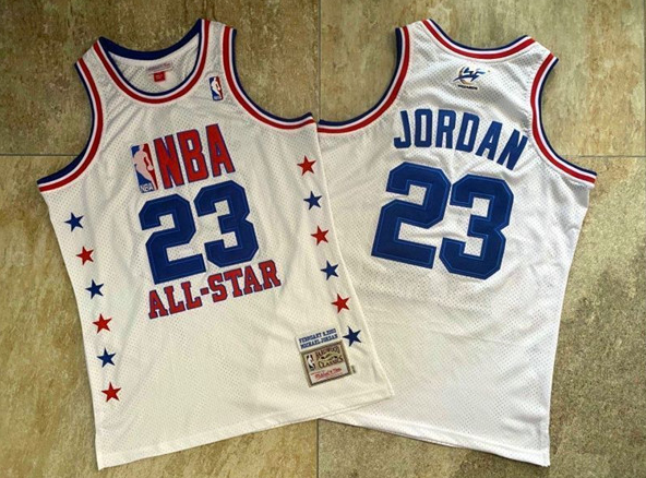 Men's Chicago Bulls #23 Michael Jordan White 1988 All-Star Throwback Stitched Jersey Men's Chicago Bulls #23 Michael Jordan White 1988 All-Star Throwback Stitched Jersey